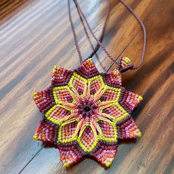 HANDMADE Boho Flower Necklace - Picture 2 of 3